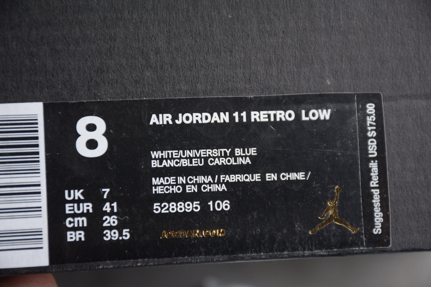 AJ 11 Low White & University Blue