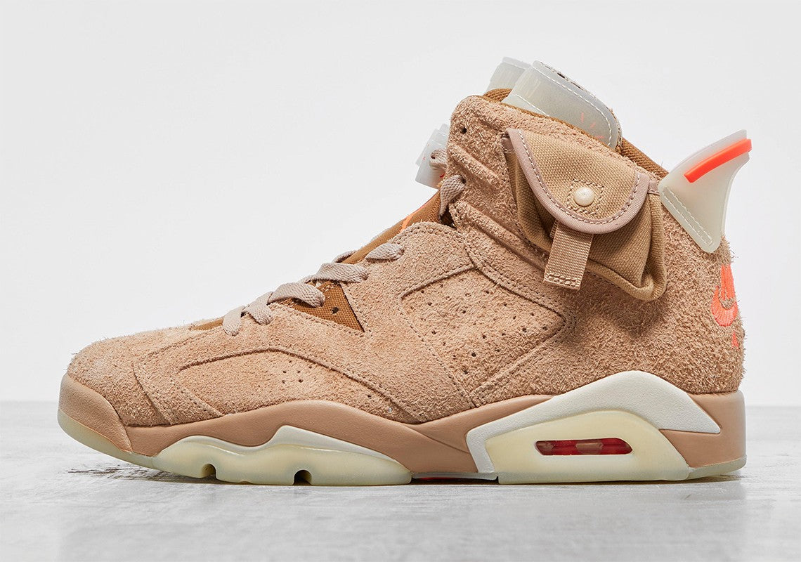 Air Jordan 6 Retro TraviScots British Khaki Sneakers - Collector's Edition