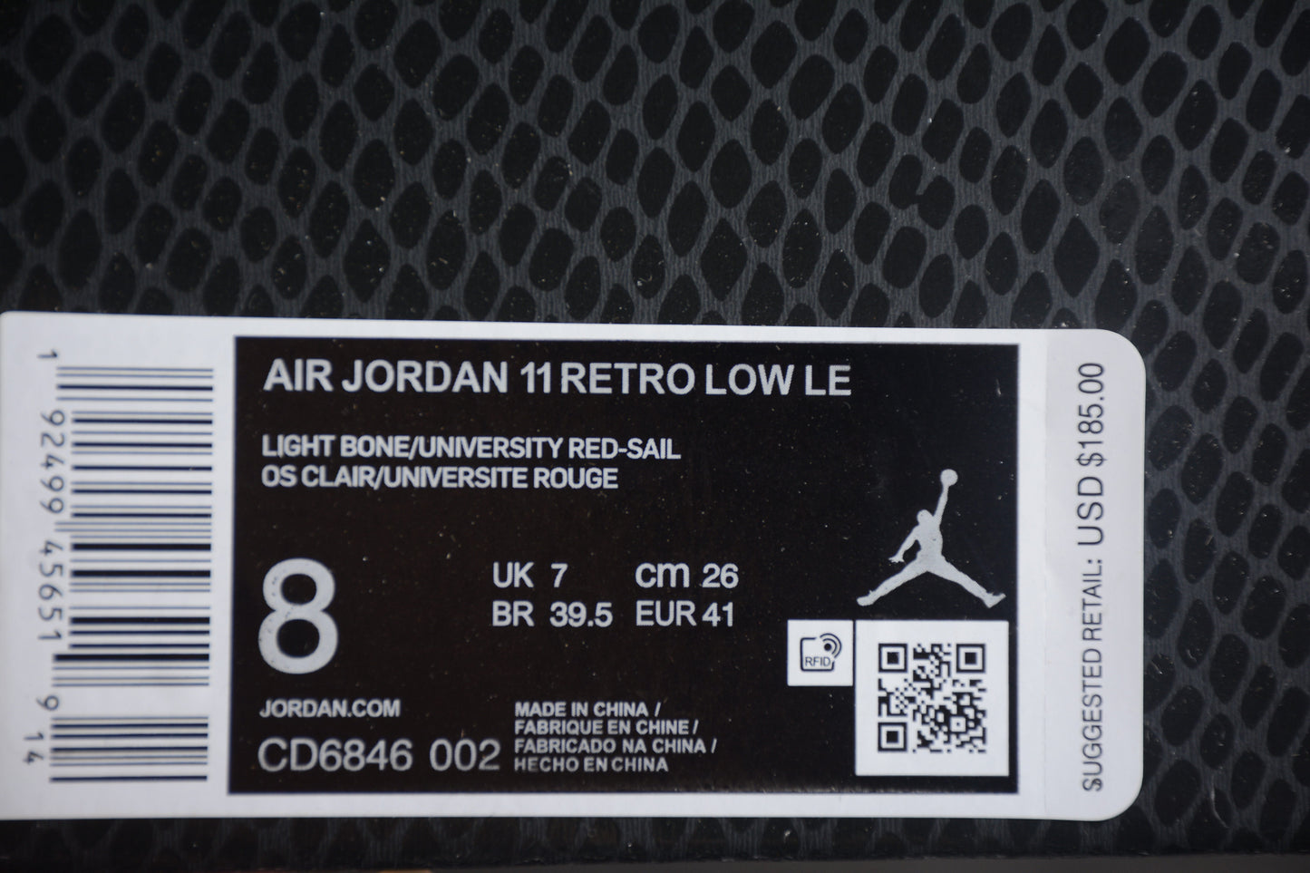 AJ 11 Low Snake