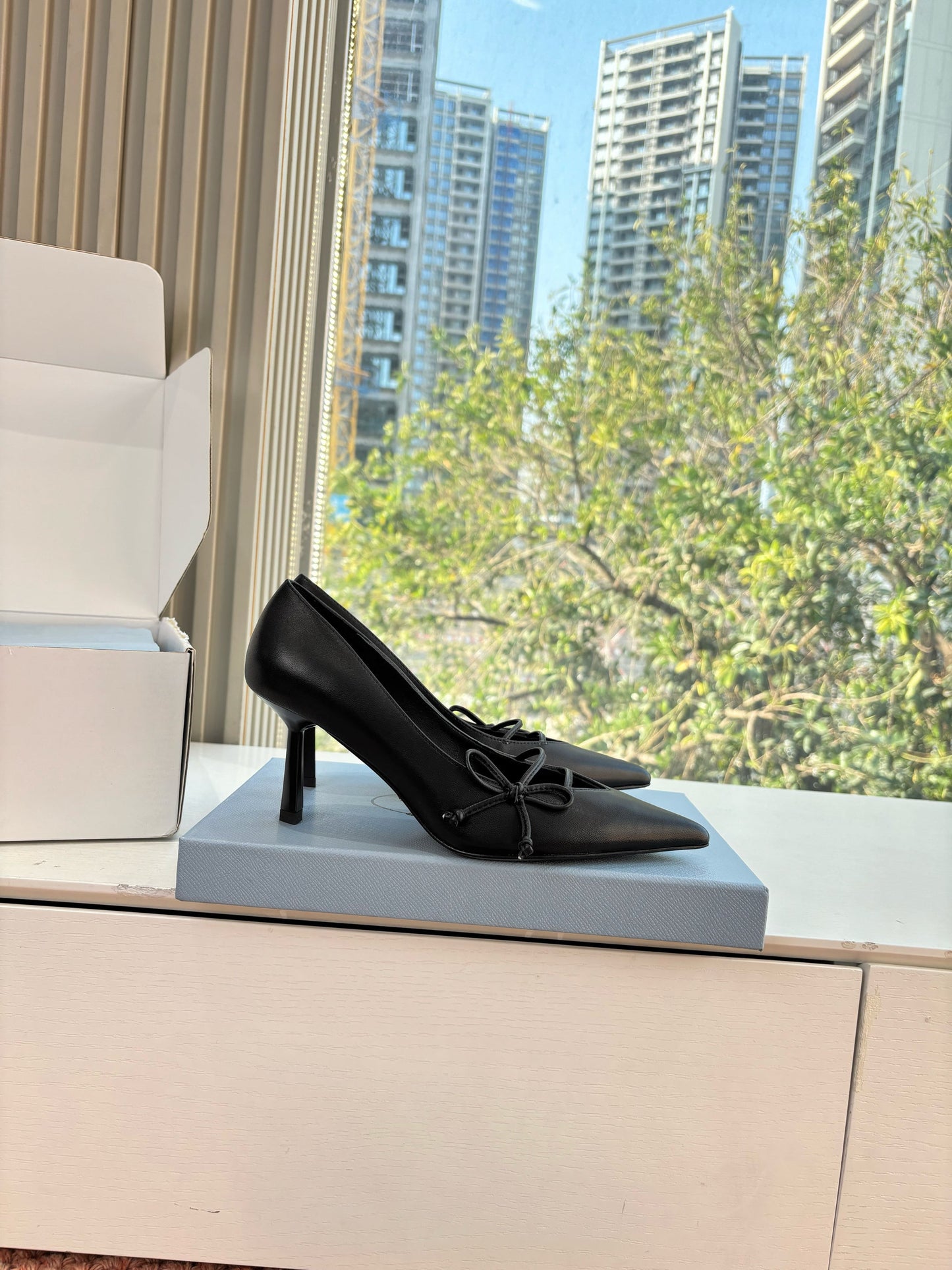 Prada G887 26s Slingback Black Cowhide 604197