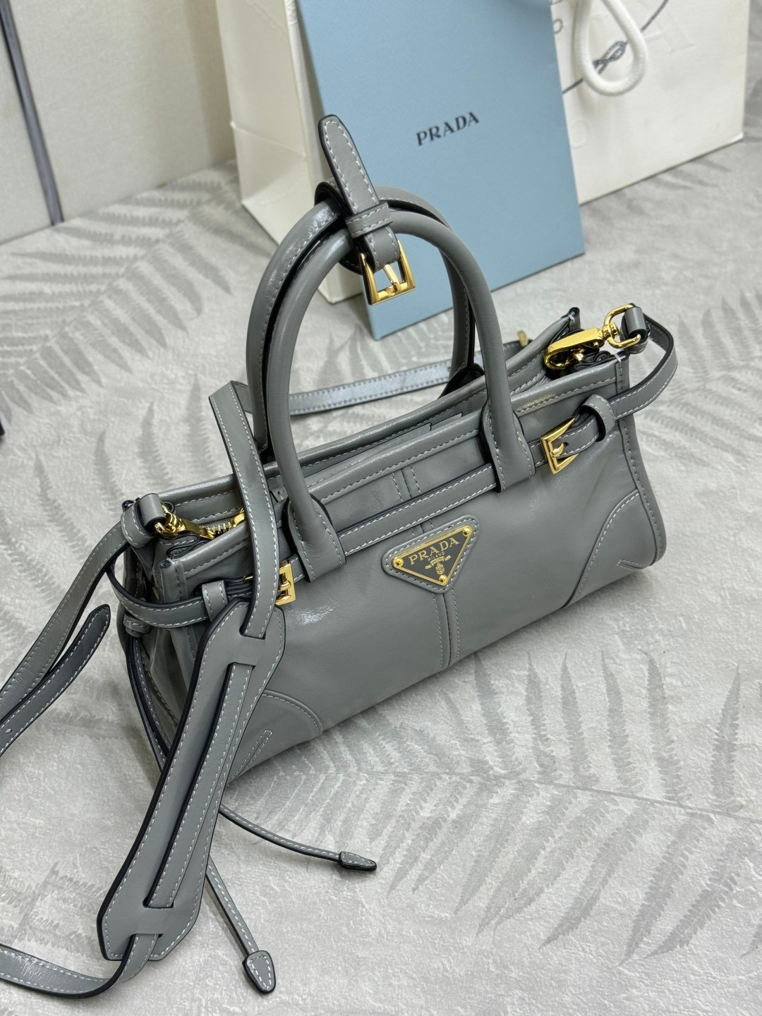Pra Bonnie Bag 24cm Grey Leather 293964