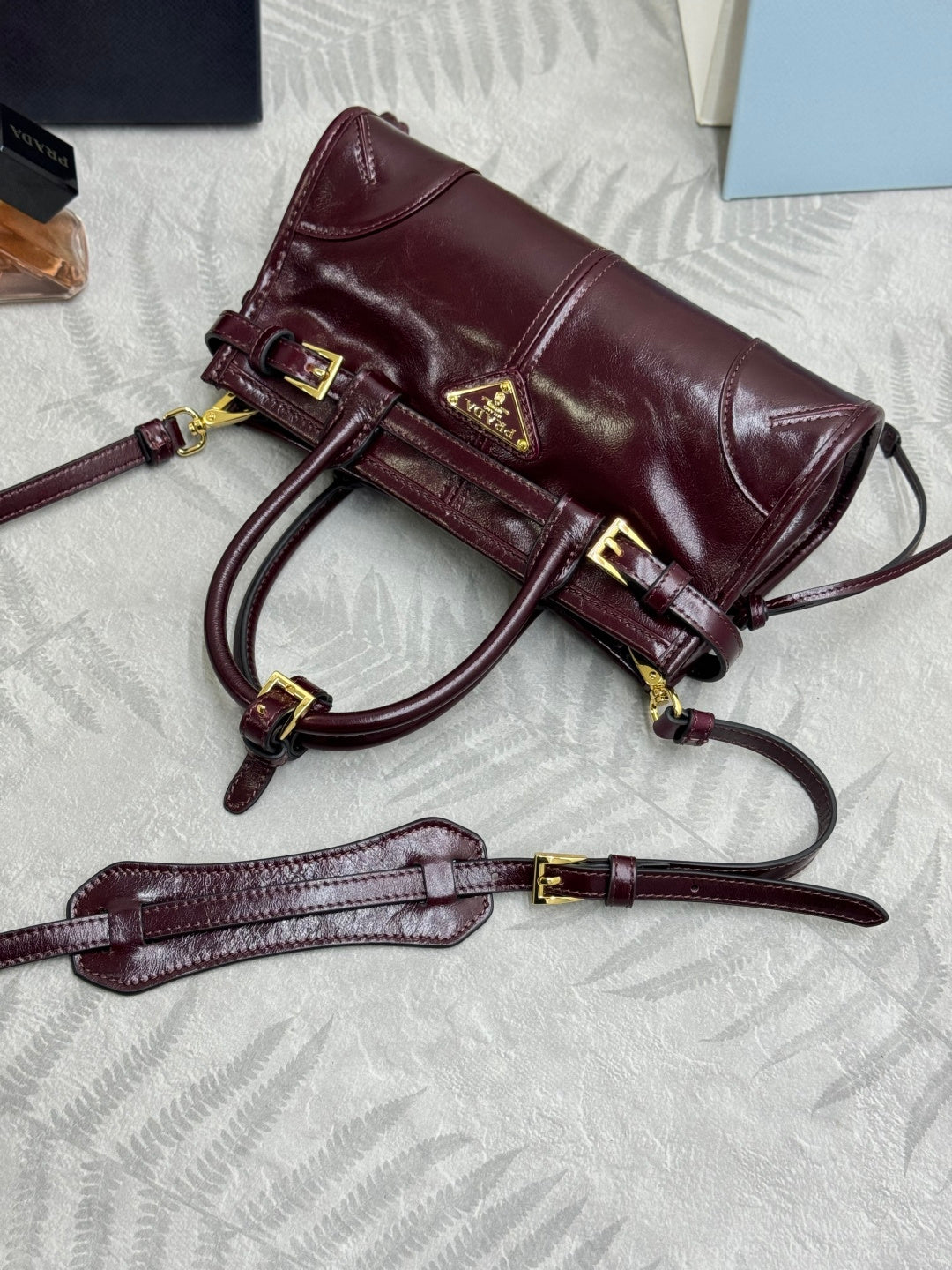 Pra Bonnie Bag 24cm Burgundy Leather 293967