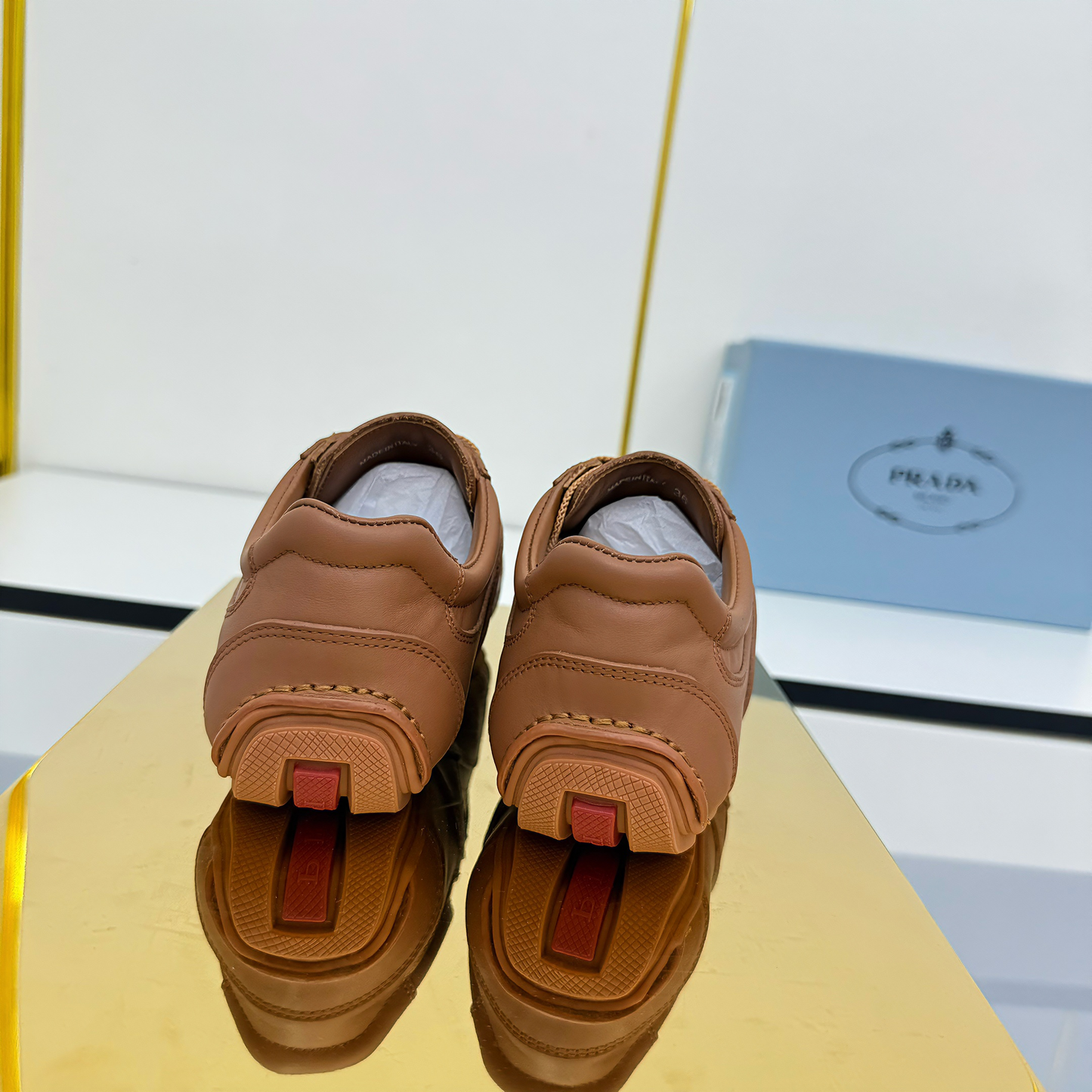 Prada Montecarlo Sneakers Brown Cowhide 565698
