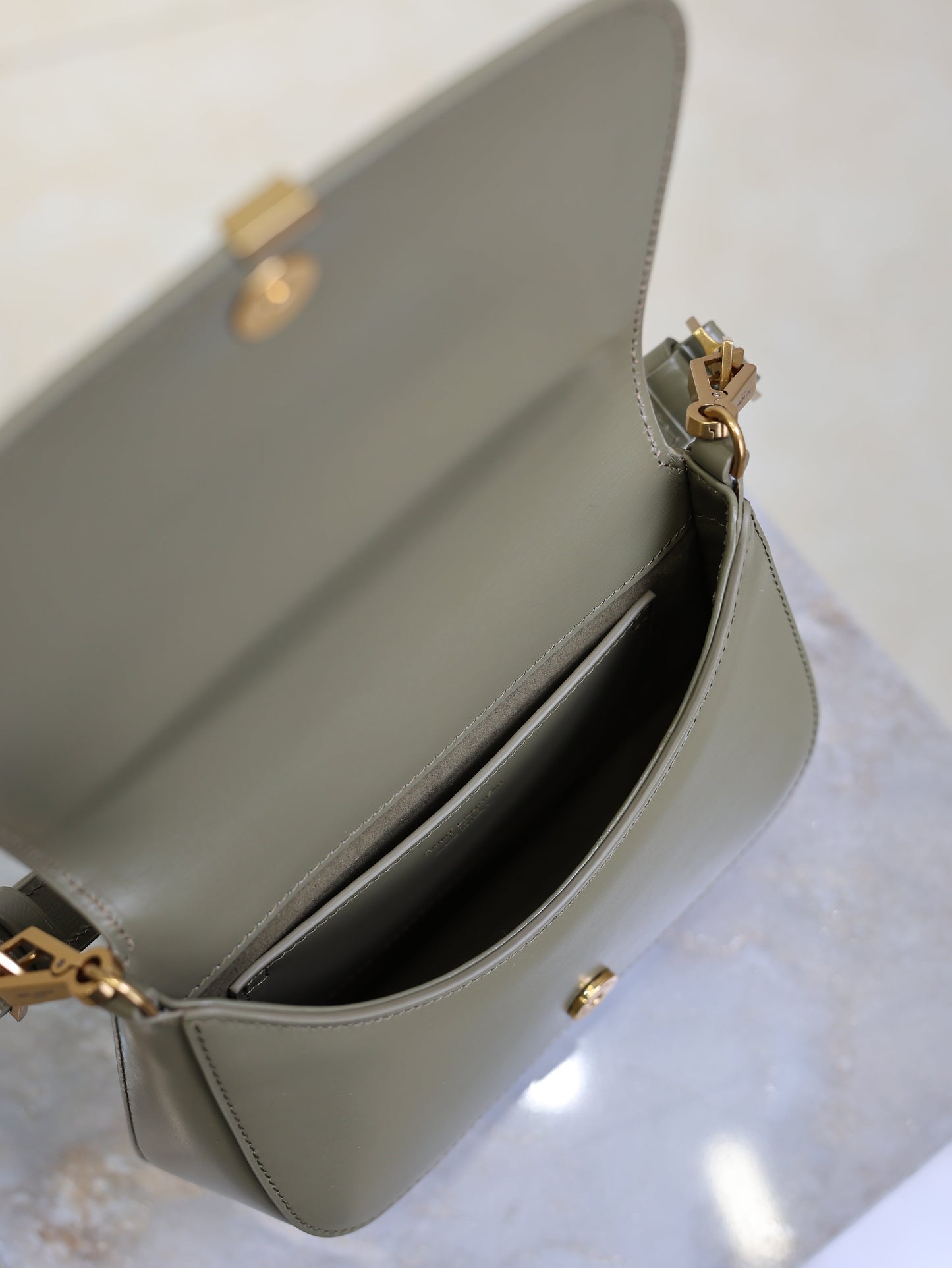 Prada Mini Voltaire 21cm Olive Green Calfskin GHW