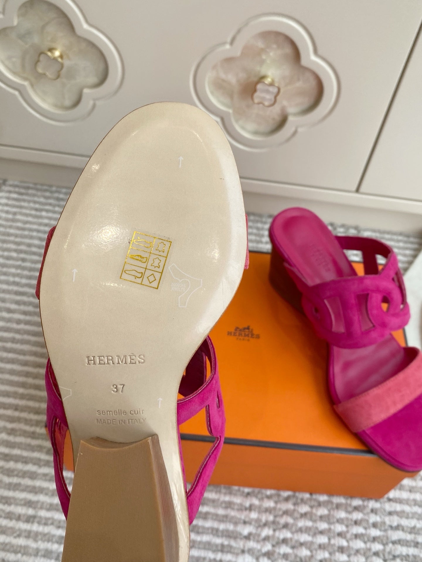 HM Lipari Sandal 7cm Hot Pink Suede 776541