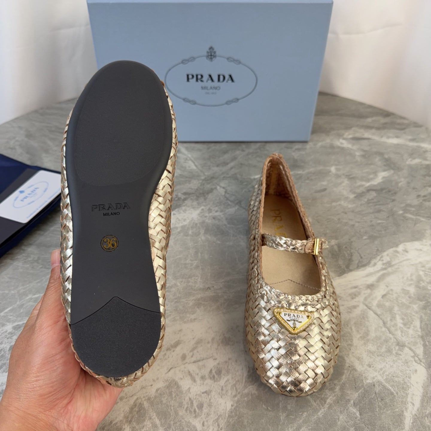 Pra 26s Ballerinas Gold Leather 635151