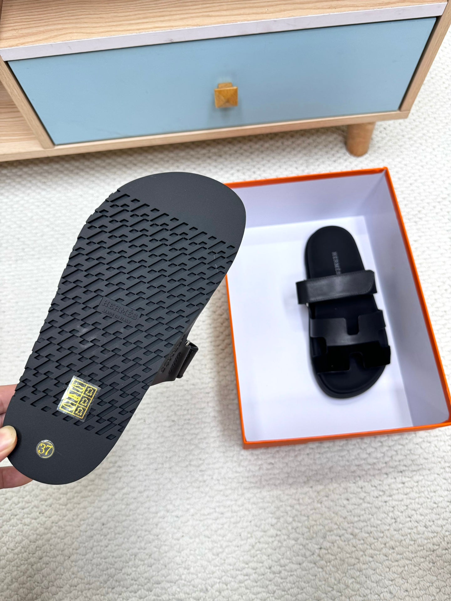 HM Chypre Sandal In Black Cowhide And Suede 968869