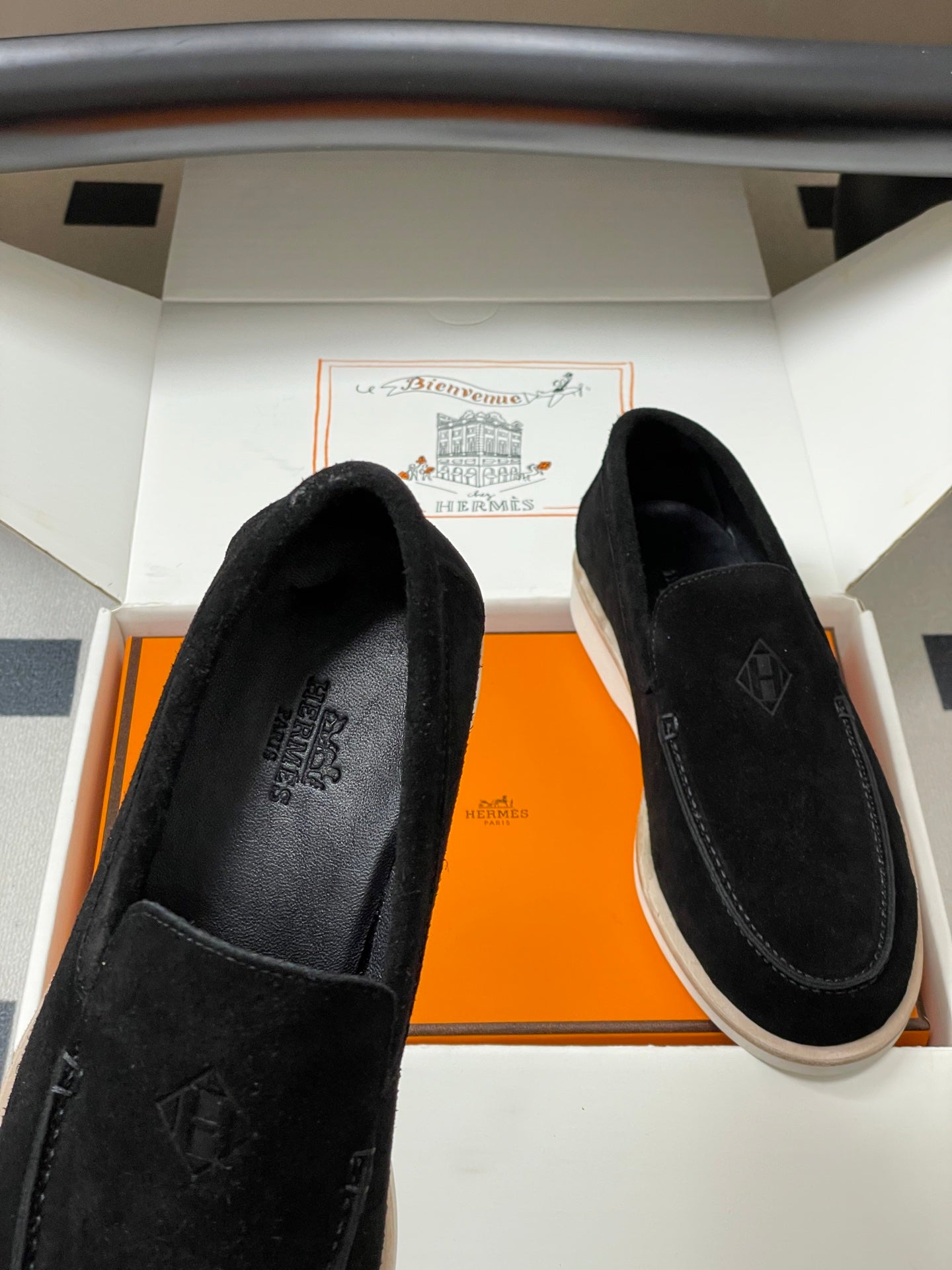 HM Low Loafers Black Suede 593670