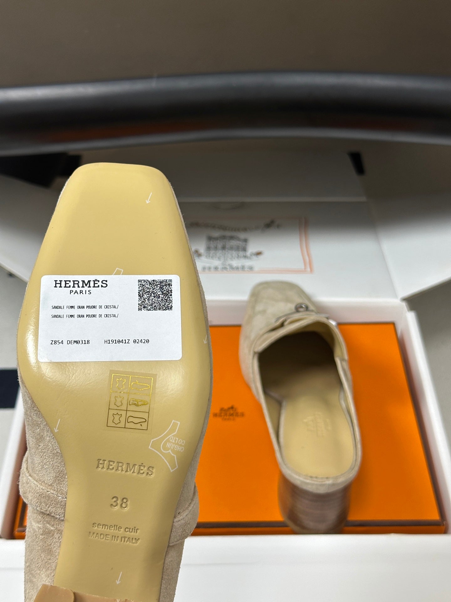 HM Blossom Mule 65mm Khaki Suede 902904