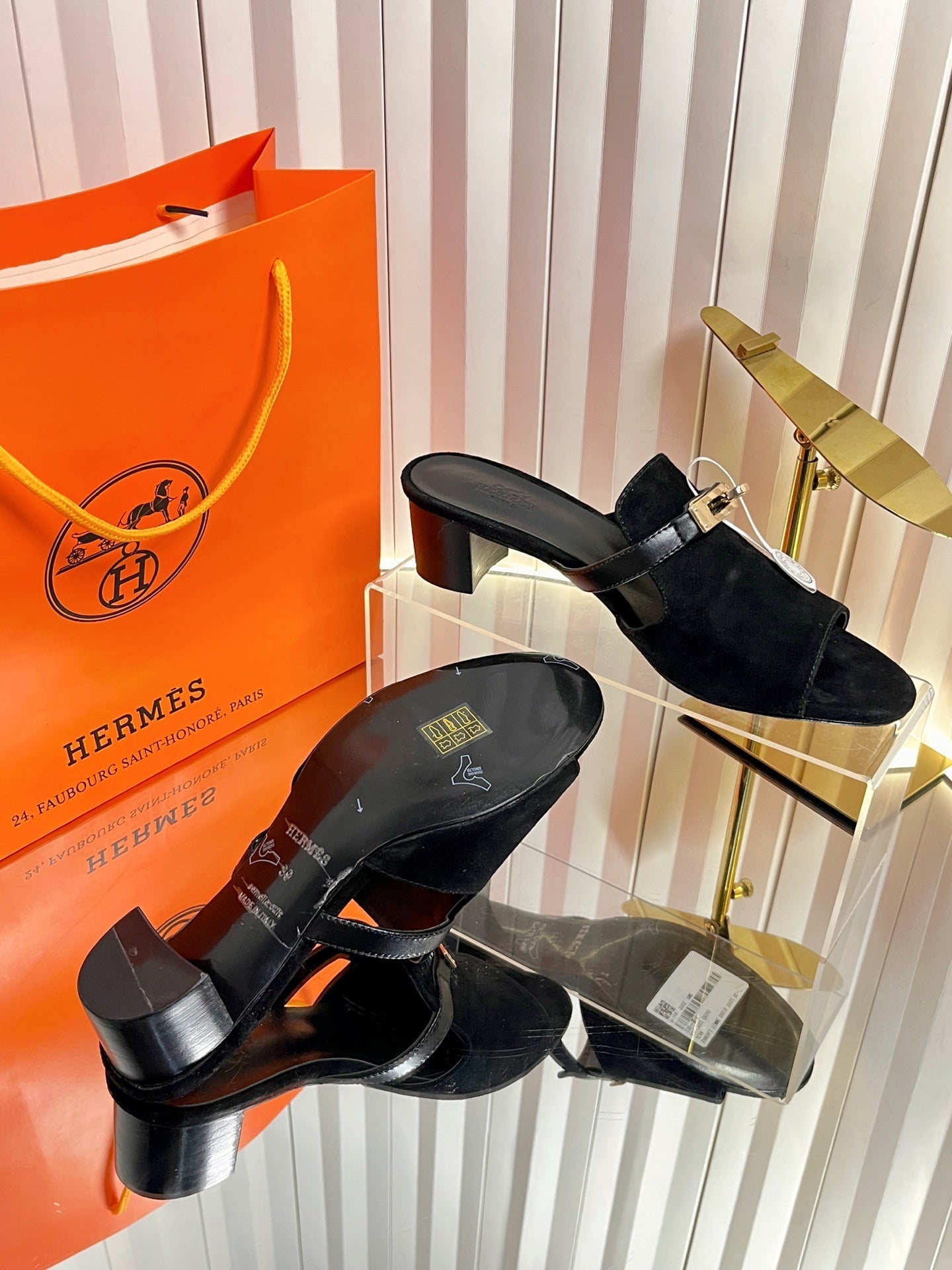 HM Candy Sandal 5cm Black Suede 616228