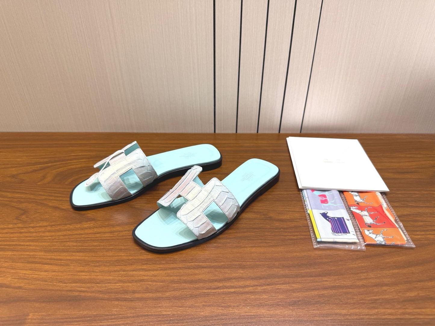 HM Sandal Mint Green in Snakeskin 788516
