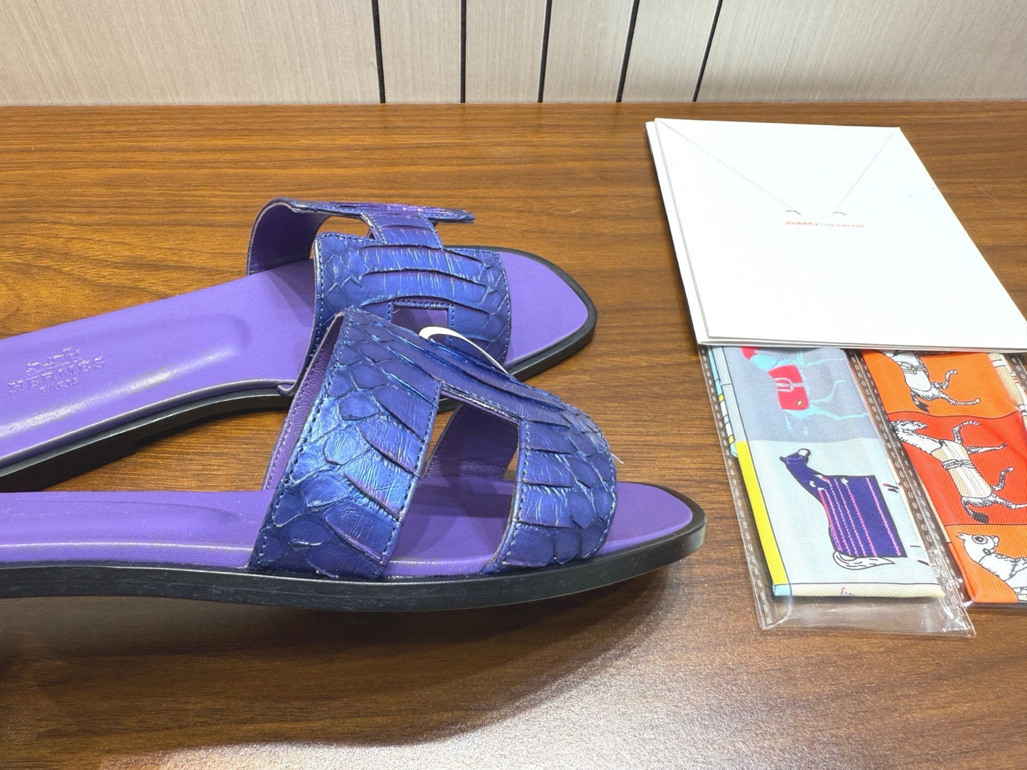HM Sandal Cobalt Purple in Snakeskin 788515