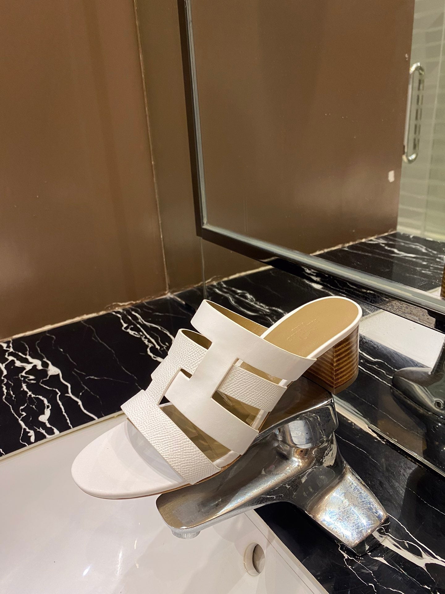 HM Amica Sandals 50mm White Sheepskin 546227