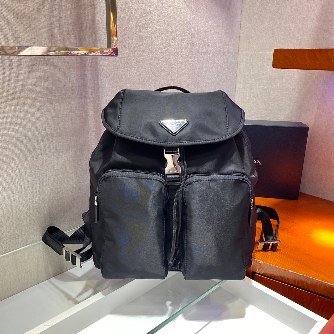Prada 2026 Backpack 30cm Black Re-Nylon