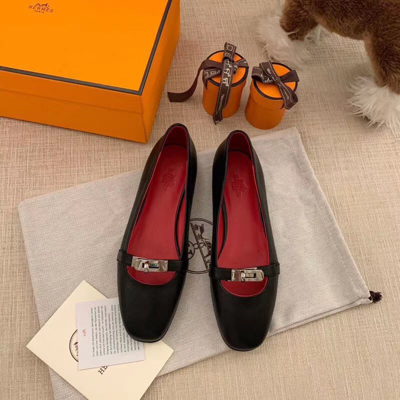 HM Liberty Ballet Flats Black Sheepskin 679996
