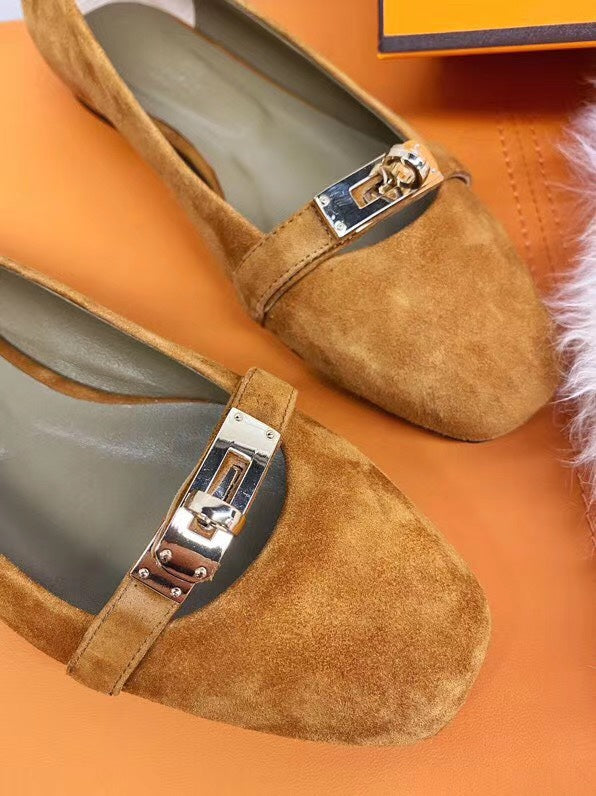 HM Liberty Ballet Flats Brown Suede 679992
