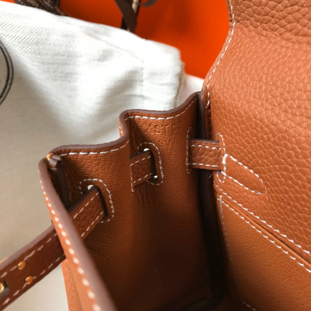 HM Mini Kelly 20cm Gold Togo Leather Gold Hardware