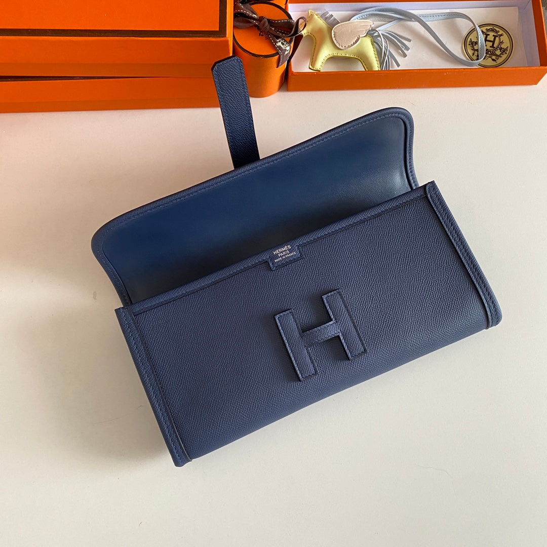 HM Jige Elan 29 Clutch In Navy Blue Calfskin (25 days of production)