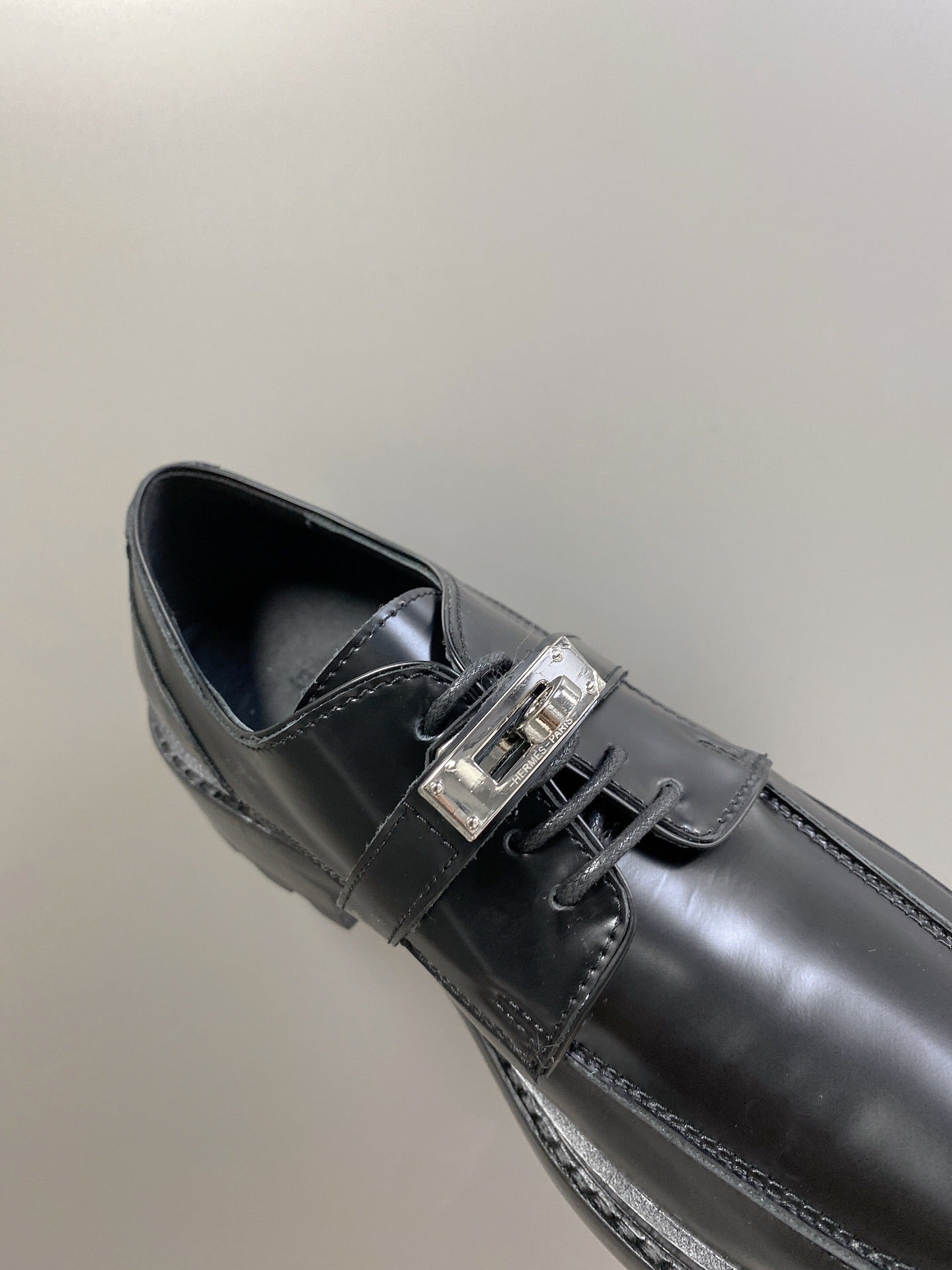 HM 26s Loafer In Black Lambskin With Silver Hardware