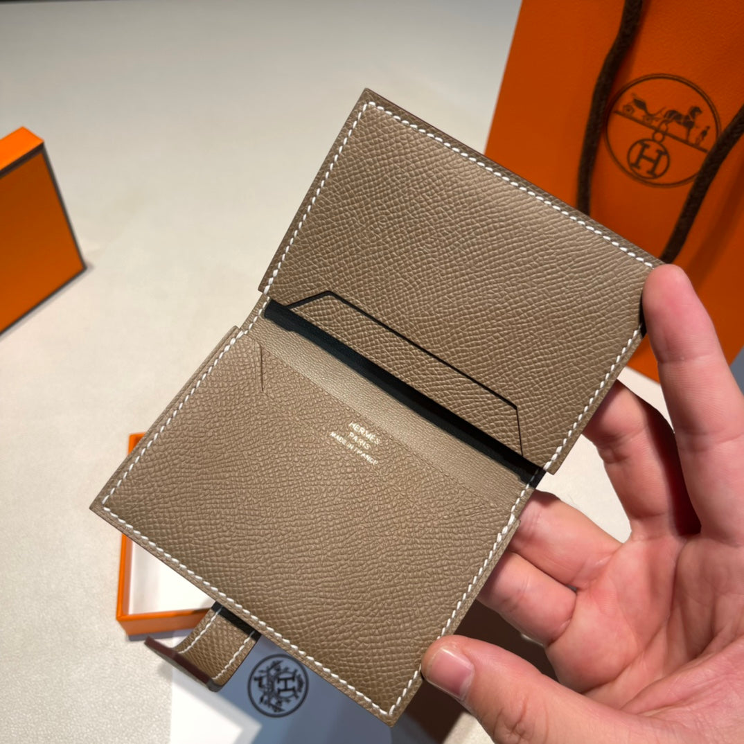 HM Mini Bearn Wallet 10.5 Etoupe Epsom GHW