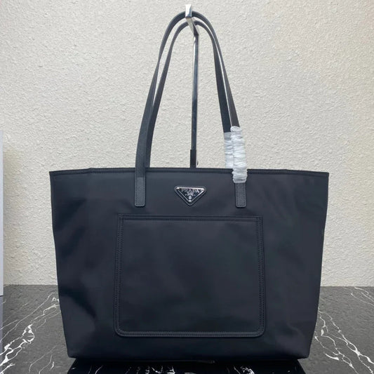 Prada 2026 Tote Bag 35cm Navy Re-Nylon