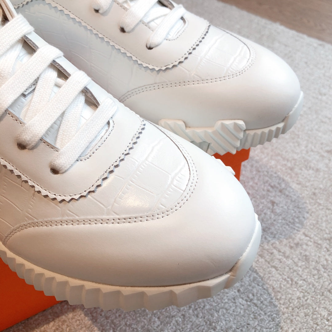 HM Bouncing Sneakers White Embossed Sheepskin 705797