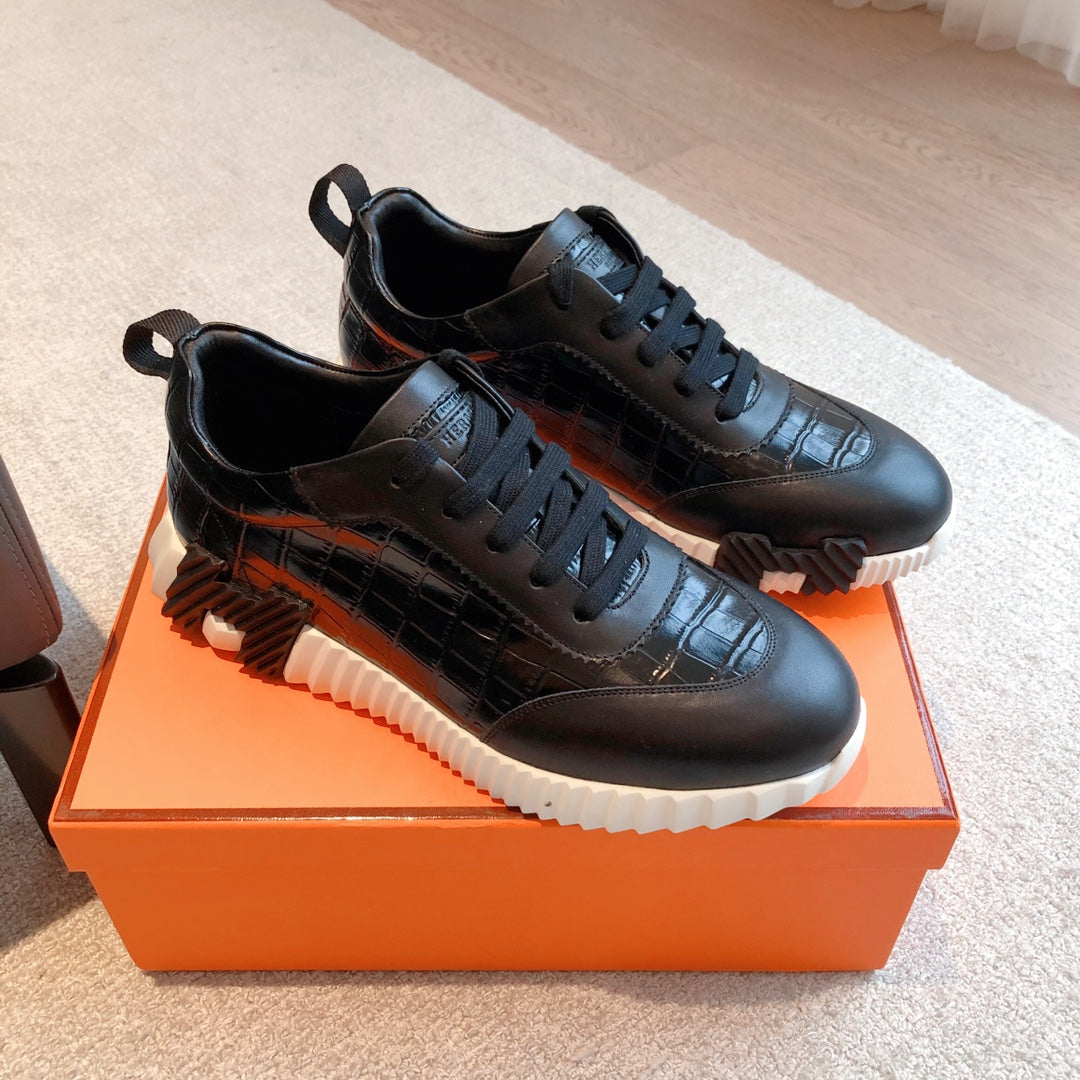 HM Bouncing Sneakers Black Embossed Sheepskin 705800