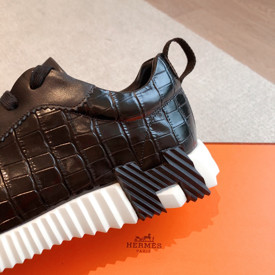 HM Bouncing Sneakers Black Embossed Sheepskin 705800