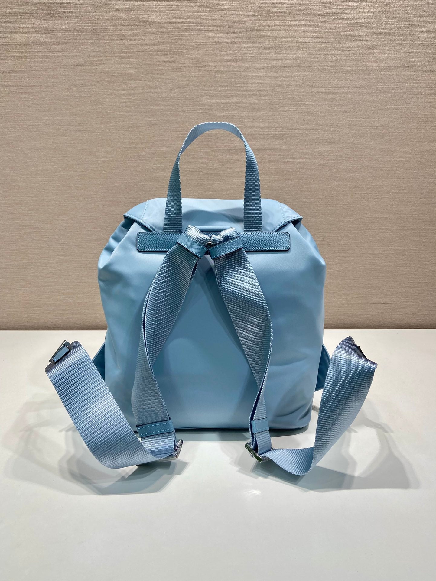 Small Backpack 28 In Sky Blue Parachute Fabric