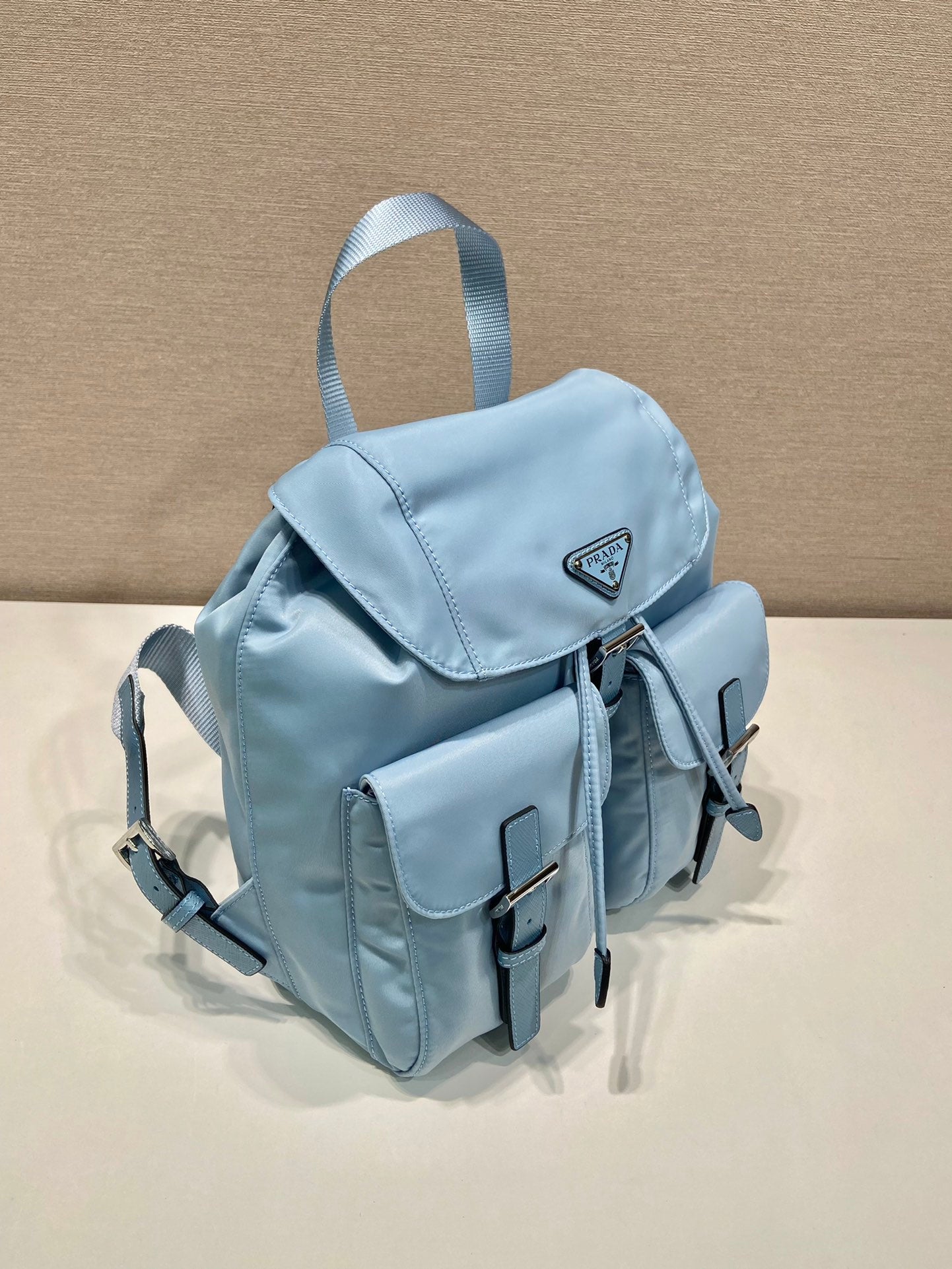 Small Backpack 28 In Sky Blue Parachute Fabric