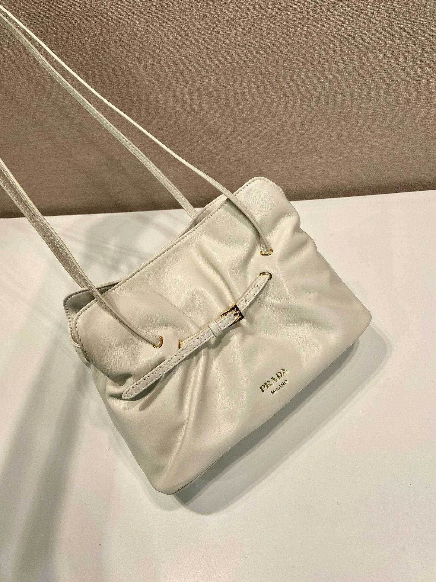 Prada Small Dada 25cm Ivory Nappa Leather
