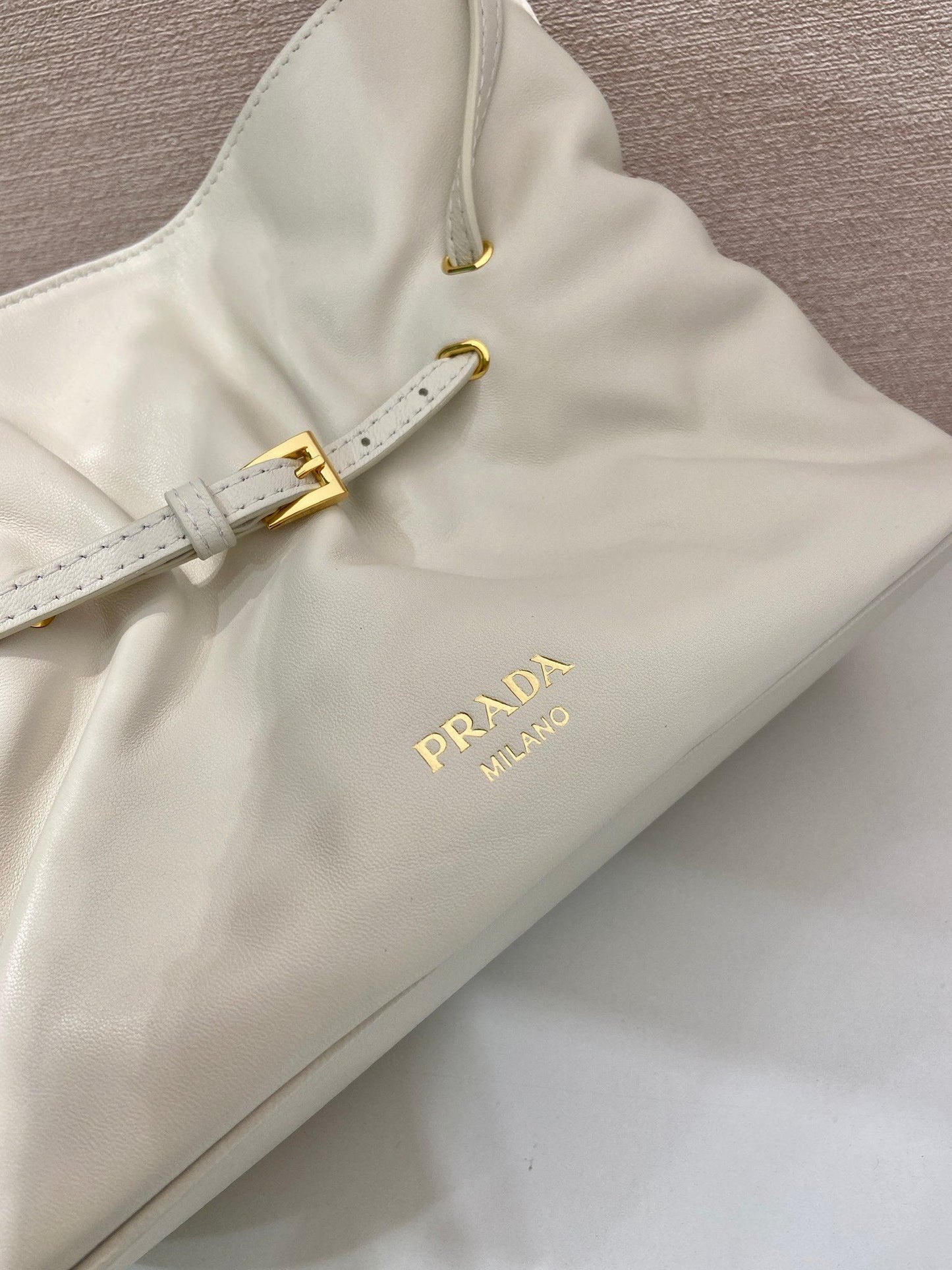 Prada Small Dada 25cm Ivory Nappa Leather