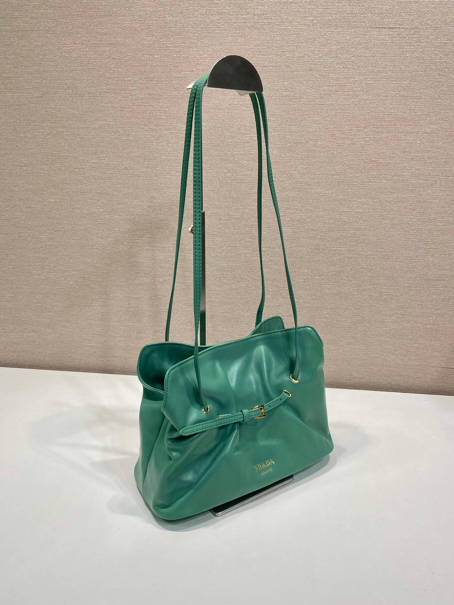 Prada Small Dada 25cm Teal Green Nappa Leather