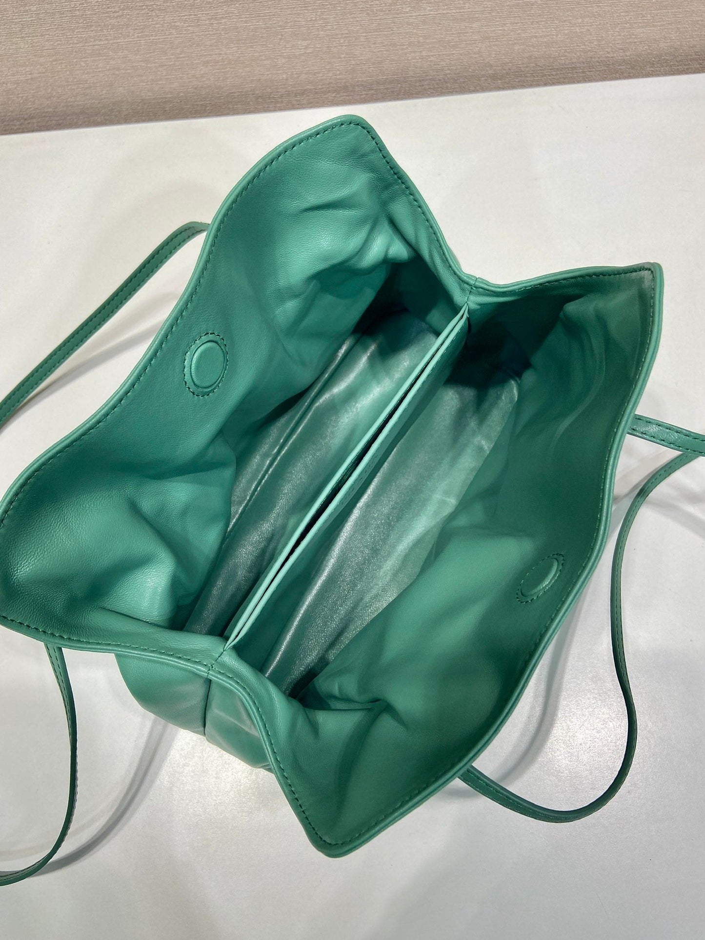 Prada Small Dada 25cm Teal Green Nappa Leather