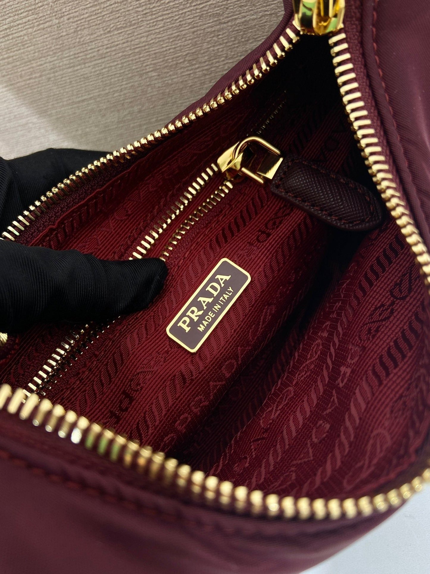 PRA Shoulder Bag 22 burgundy nylon fabric 280825