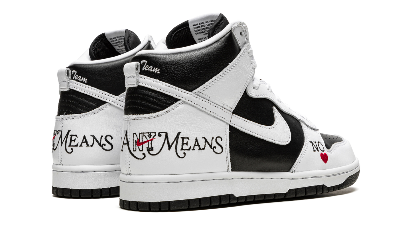 SB Dunk High "Supreme - By Any Means - White/Black" DN3741 002