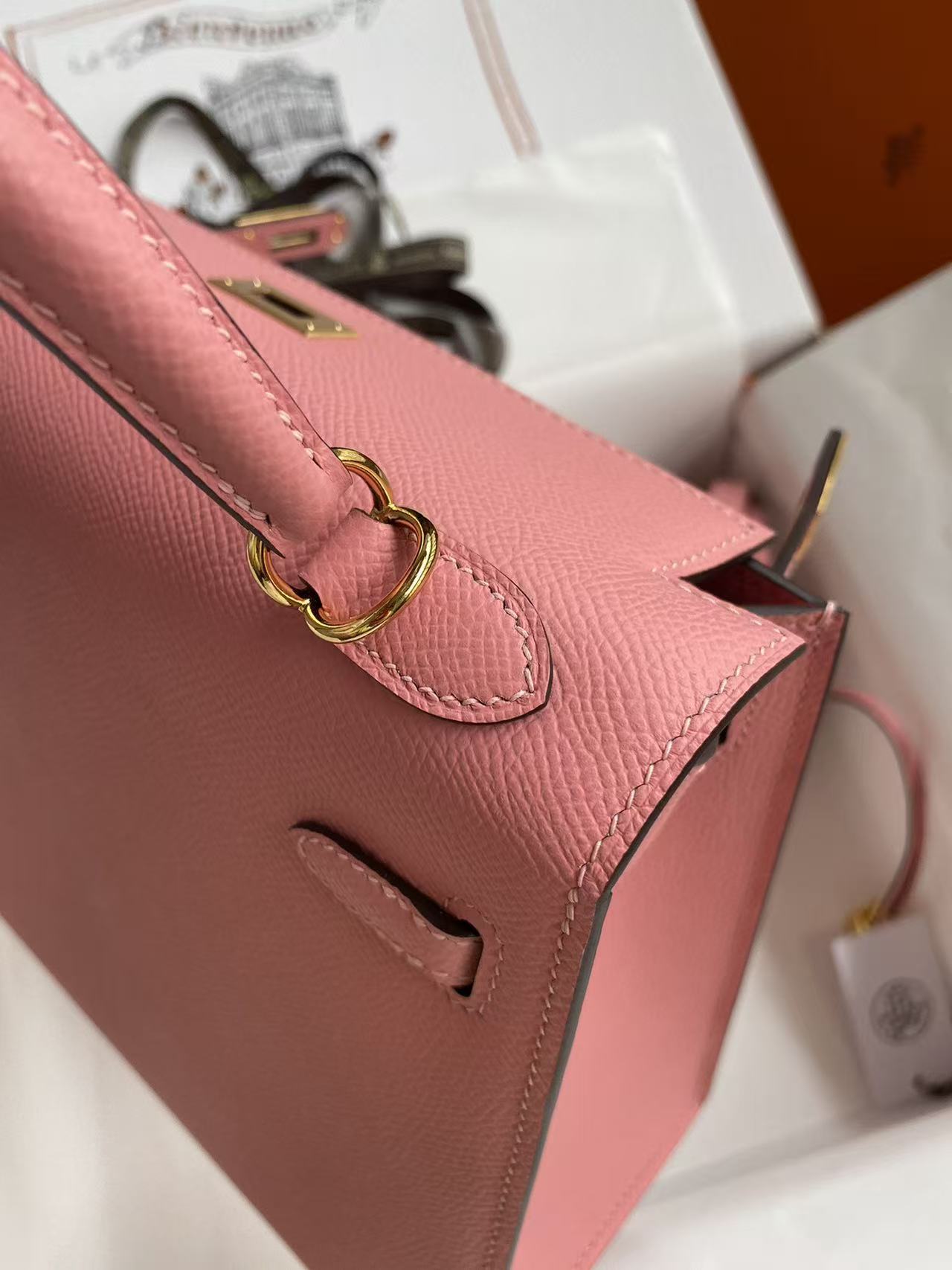 HM Mini Kelly 25cm Light Pink Epsom Leather