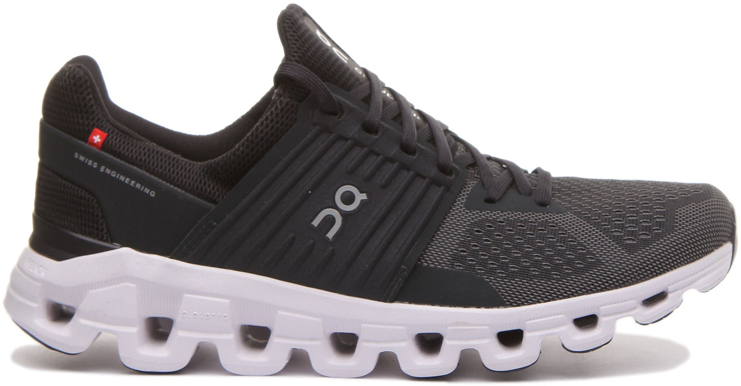 On Running Cloudswift In Black Grey For Mens