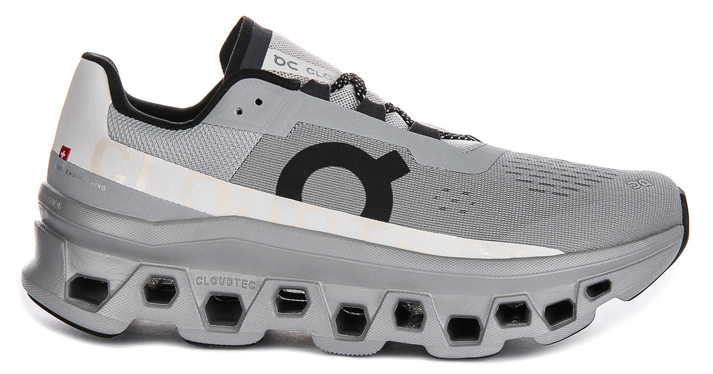 On Running Cloudmonster In Grey Black For Men