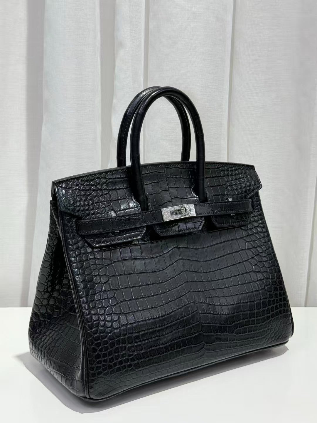 HM Birkin 35cm Black Crocodile Silver Hardware (Needs 30 days to prepare goods)