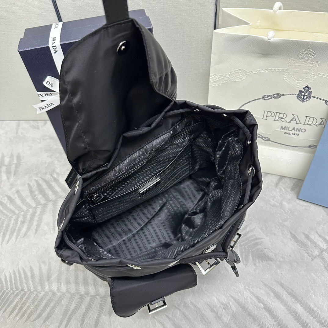 Prada 2026 Backpack 23.5cm Black Re-Nylon