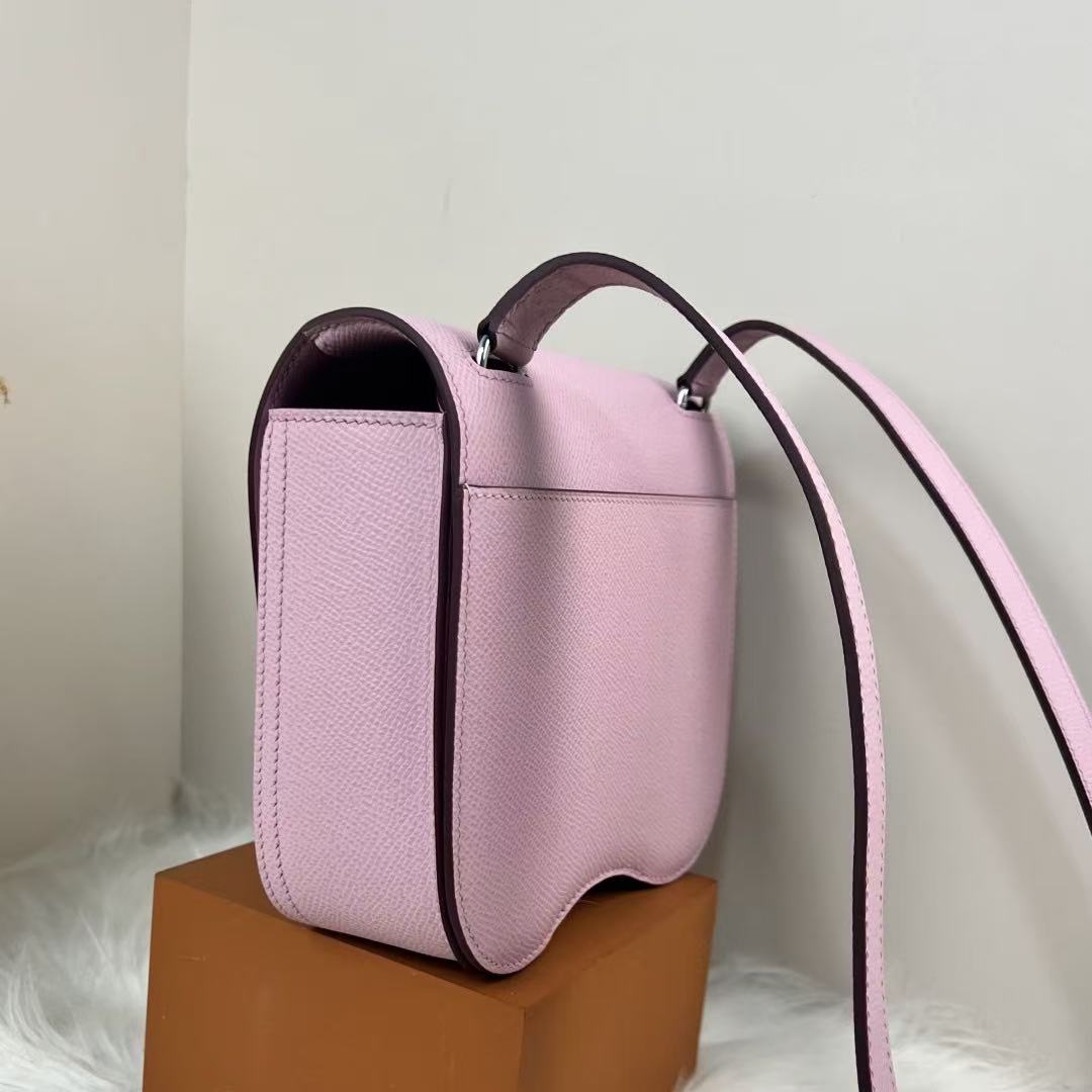 HM Della Cavalleria Mini Bag Light Pink Epsom Leather