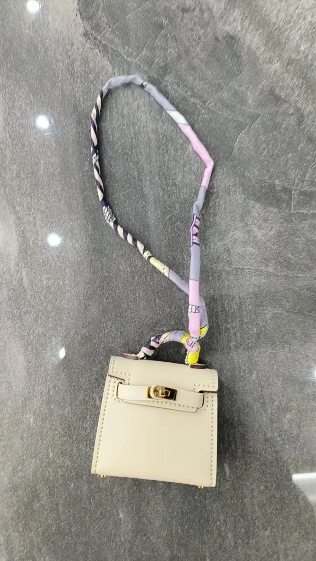 HM Kelly Twilly Handbag Charm Multicolor Cowhide Leather