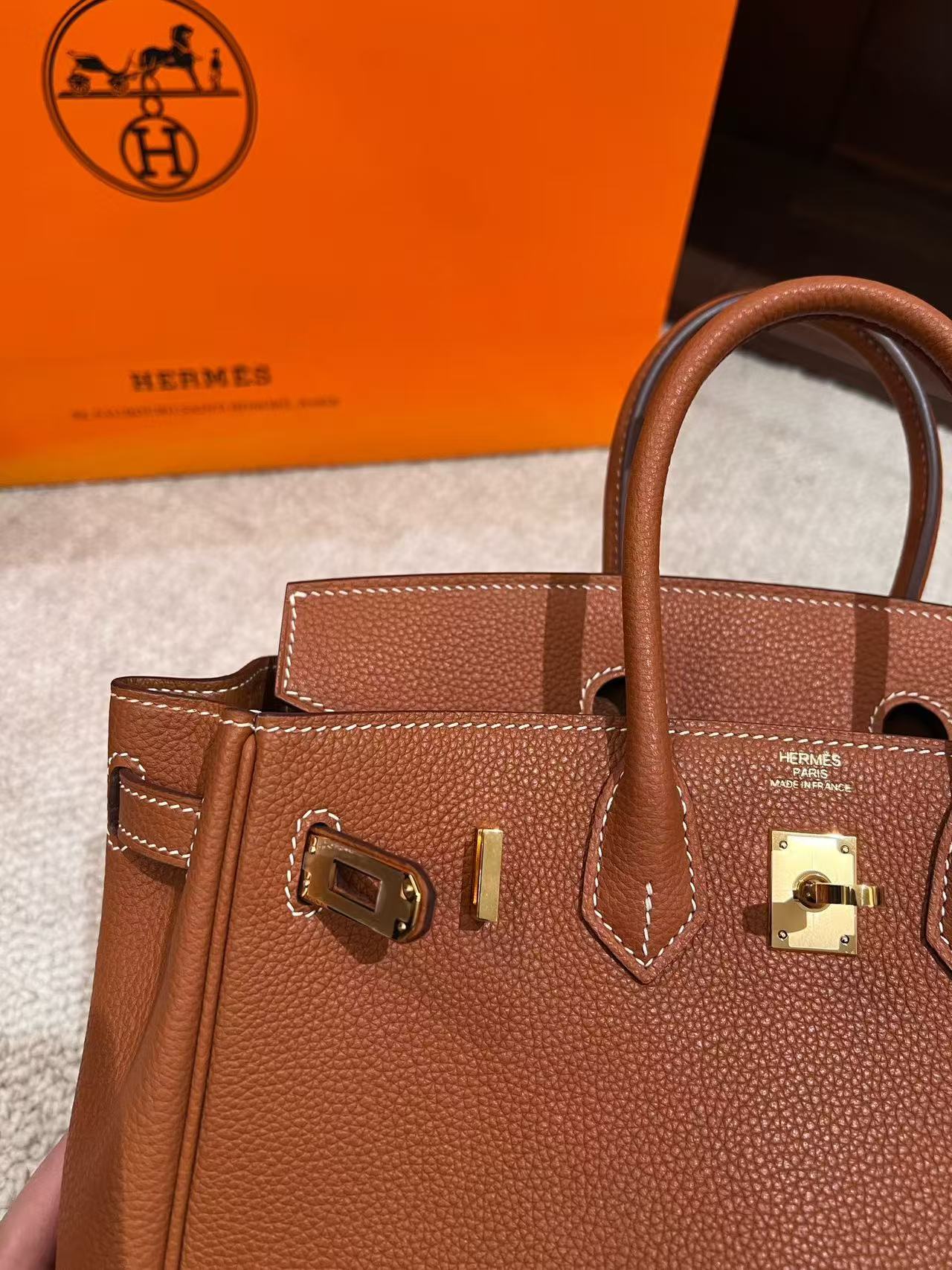 HM Birkin 25cm Gold Togo Leather Gold Hardware