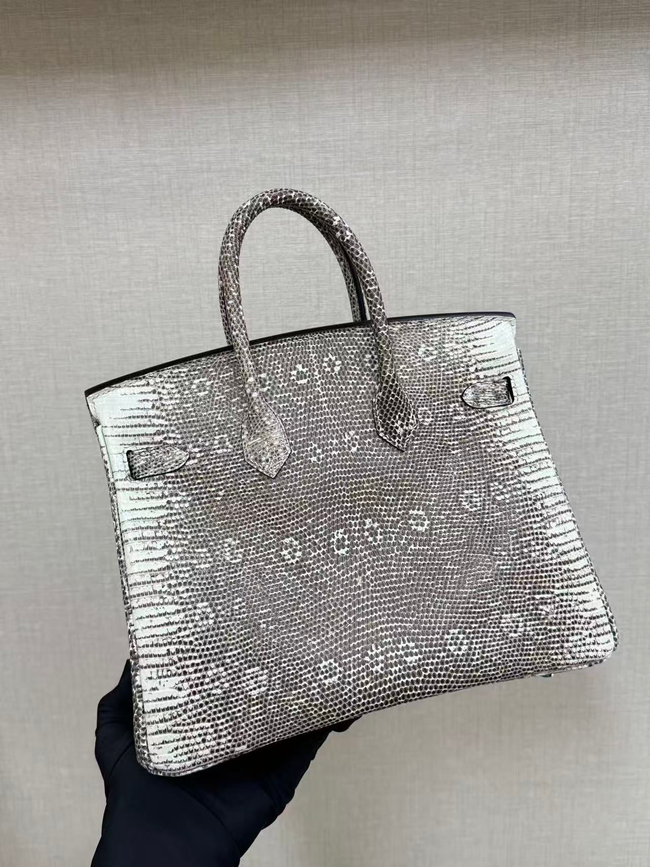 HM Ombre Birkin 25cm Black White Lizard SHW (15 day production)