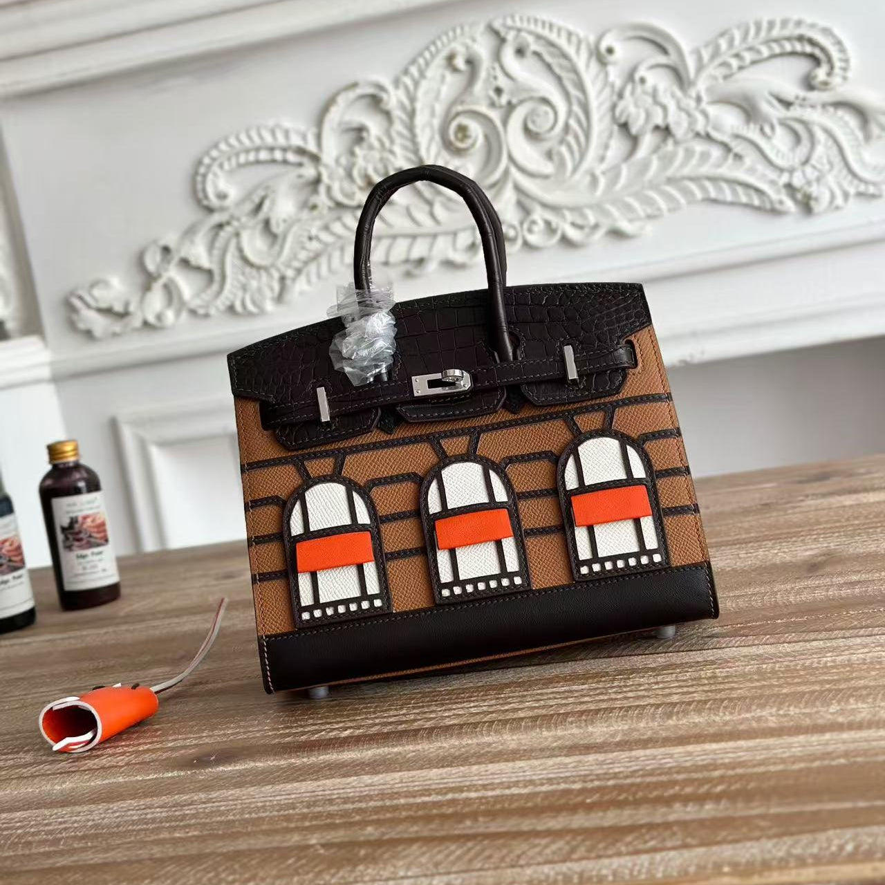 HM Birkin Faubourg 20 Brown Coffee Espom Alligator Embossed Leather