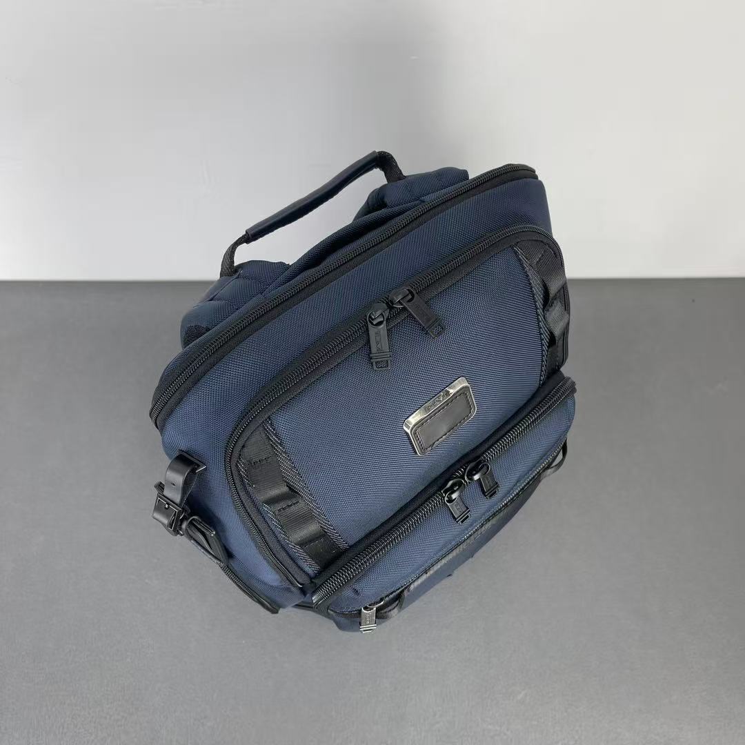 TUMI Alpha Bravo Navigation Backpack Dark Blue Canvas Mesh