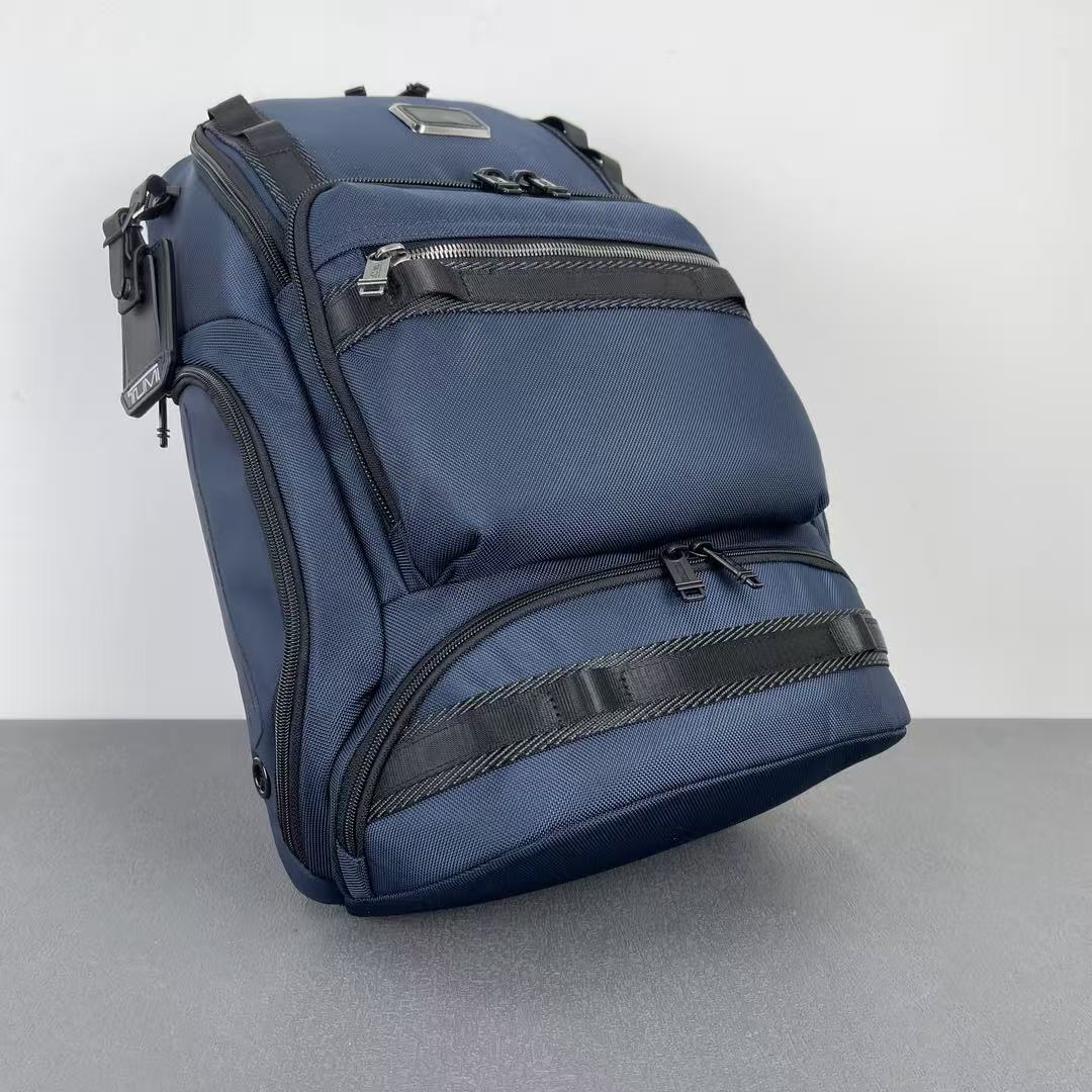 TUMI Alpha Bravo Navigation Backpack Dark Blue Canvas Mesh