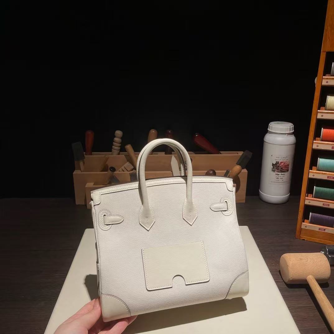 HM Birkin 25 Cargo Bag Canvas Toile Swift