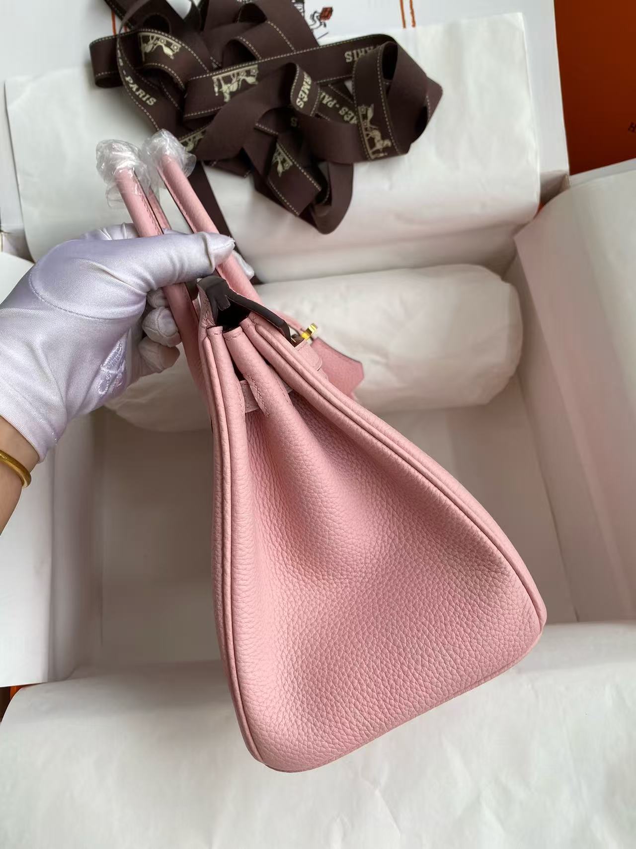 HM Birkin 25cm Pink Togo Leather Gold Hardware